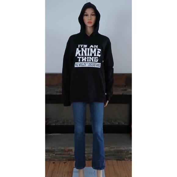 It's An Anime Thing You Wouldn't Understand Sweatshirt Graphic Hoodie Black - Picture 3 of 7